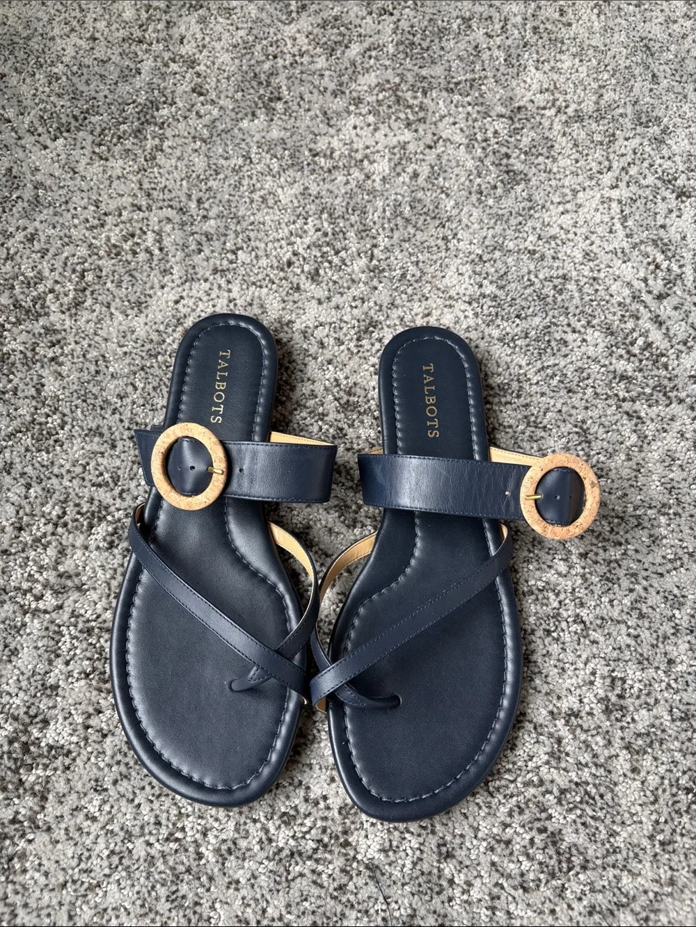 Talbots Gia Nappa Leather Sandals in Navy Blue - only worn once